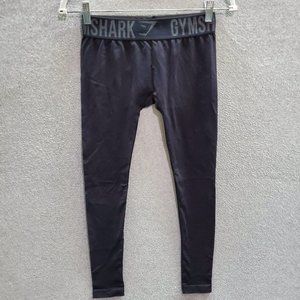 Gymshark Women‎ Activewear Pants XS Black Leggings Cropped Low Rise 24" Inseam